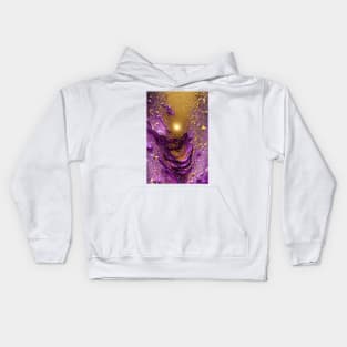 Purple & Gold Liquid Glitter Kids Hoodie